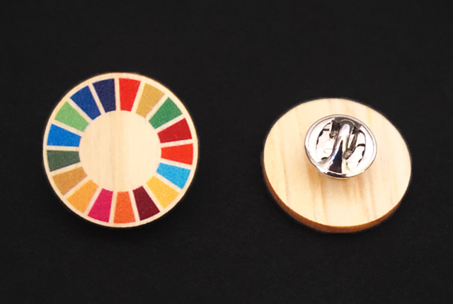 木製ピンバッジ,SDGsグッズ